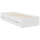 Sengestel med skuffe Hvid 75 x 190 cm Ingeniørtræ