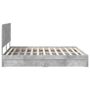 Opbevaringsseng Beton Grå 200 x 200 cm Konstrueret træ