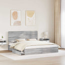 Opbevaringsseng Grå Sonoma 200 x 200 cm Konstrueret træ