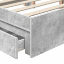 Opbevaringsseng Beton Grå 150 x 200 cm Konstrueret træ