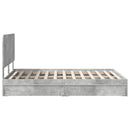 Opbevaringsseng Beton Grå 150 x 200 cm Konstrueret træ