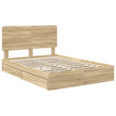Opbevaringsseng Sonoma eg 140 x 190 cm Konstrueret træ