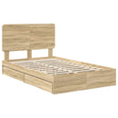 Opbevaringsseng Sonoma eg 135 x 190 cm Konstrueret træ