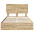 Opbevaringsseng Sonoma eg 135 x 190 cm Konstrueret træ