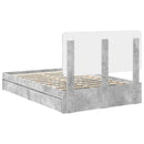 Opbevaringsseng Beton Grå 135 x 190 cm Konstrueret træ