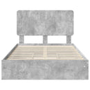 Opbevaringsseng Beton Grå 135 x 190 cm Konstrueret træ