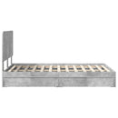 Opbevaringsseng Beton Grå 135 x 190 cm Konstrueret træ