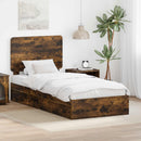 Opbevaringsseng Røget eg 100 x 200 cm Konstrueret træ