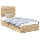 Opbevaringsseng Sonoma eg 90 x 200 cm Konstrueret træ
