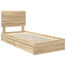 Opbevaringsseng Sonoma eg 90 x 190 cm Konstrueret træ