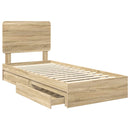 Opbevaringsseng Sonoma eg 90 x 190 cm Konstrueret træ