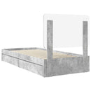Opbevaringsseng Beton Grå 90 x 190 cm Konstrueret træ