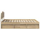Sengestel med hovedgærde Sonoma eg 150 x 200 cm Massiv fyrretræ