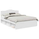 Sengestel med hovedgærde Hvid 140 x 200 cm Massiv fyrretræ