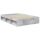 Sengestel med hovedgærde Beton 140 x 190 cm Massiv fyrretræ