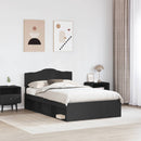 Sengestel med hovedgærde Sort 120 x 200 cm Massiv fyrretræ