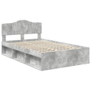 Sengestel med hovedgærde Beton 120 x 200 cm Massiv fyrretræ