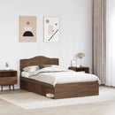 Sengestel med hovedgærde Brun eg 120 x 200 cm Massiv fyrretræ