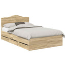 Sengestel med skuffe Sonoma eg 120 x 190 cm Ingeniørtræ
