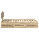 Sengestel med skuffe Sonoma eg 120 x 190 cm Ingeniørtræ