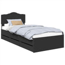 Sengestel med skuffe Sort 100 x 200 cm Ingeniørtræ