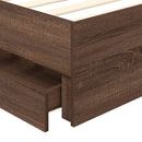 Sengestel med skuffe Brun eg 100 x 200 cm Ingeniørtræ