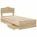 Sengestel med skuffe Sonoma eg 90 x 200 cm Ingeniørtræ