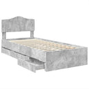 Sengestel med skuffe Beton Grå 90 x 190 cm Ingeniørtræ