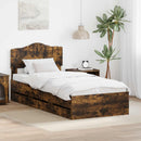 Sengestel med skuffe Røget eg 90 x 190 cm Ingeniørtræ