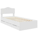 Sengestel med skuffe Hvid 75 x 190 cm Ingeniørtræ