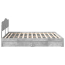 Opbevaringsseng Beton Grå 200 x 200 cm Konstrueret træ