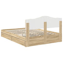 Opbevaringsseng Sonoma eg 160 x 200 cm Konstrueret træ