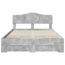 Sengestel med hovedgærde Beton Grå 140 x 200 cm Konstrueret træ