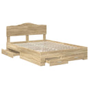 Sengestel med hovedgærde Sonoma eg 140 x 190 cm Konstrueret træ