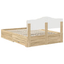 Sengestel med hovedgærde Sonoma eg 140 x 190 cm Konstrueret træ