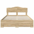 Sengestel med hovedgærde Sonoma eg 140 x 190 cm Konstrueret træ