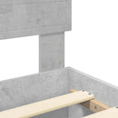 Sengestel med hovedgærde Beton Grå 140 x 190 cm Konstrueret træ