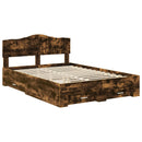 Sengestel med hovedgærde Røget eg 140 x 190 cm Konstrueret træ