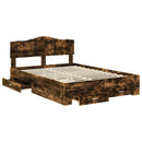 Sengestel med hovedgærde Røget eg 140 x 190 cm Konstrueret træ