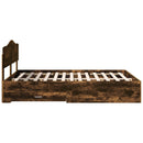 Sengestel med hovedgærde Røget eg 140 x 190 cm Konstrueret træ