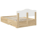 Sengestel med hovedgærde Sonoma eg 135 x 190 cm Konstrueret træ