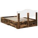 Sengestel med hovedgærde Røget eg 135 x 190 cm Konstrueret træ