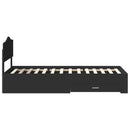 Sengestel med hovedgærde Sort 100 x 200 cm Konstrueret træ