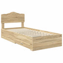 Sengestel med hovedgærde Sonoma eg 90 x 200 cm Konstrueret træ