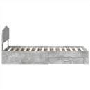 Sengestel med hovedgærde Beton Grå 70 x 190 cm Konstrueret træ