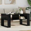 Sofabord med opbevaring Sort eg 92 x 53 x 45 cm Konstrueret træ