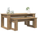 Kaffebord Sæt 2 pcs Artisan Egetræ Konstrueret træ
