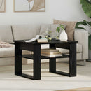 Sofabord med opbevaring Sort eg 64 x 54 x 44 cm Konstrueret træ