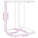Sidebord Sort eg 45 x 40 x 62,5 cm Konstrueret træ