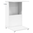 Sidebord med hjul Hvid 40 x 35 x 60 cm Konstrueret træ